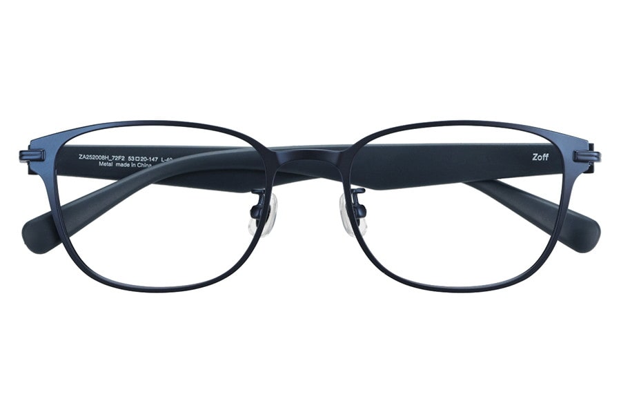 ラバーテンプルが特徴のウエリントン型メガネ