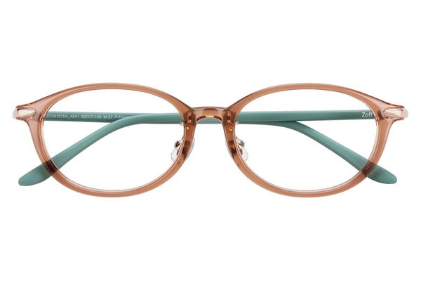 [ Zoff ] ゴールドオーバルフレームメガネ Zoff 伊達メガネ メガネ 眼鏡 オーバル型 メガネ｜メタル