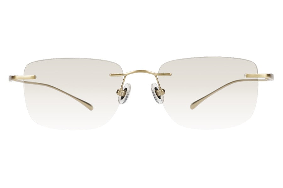 美品 KEN OKUYAMA サングラス KOS-105 リムレス 度なし SUNCUTGlasses/トレンドのリムレス ウェリントン型サングラス