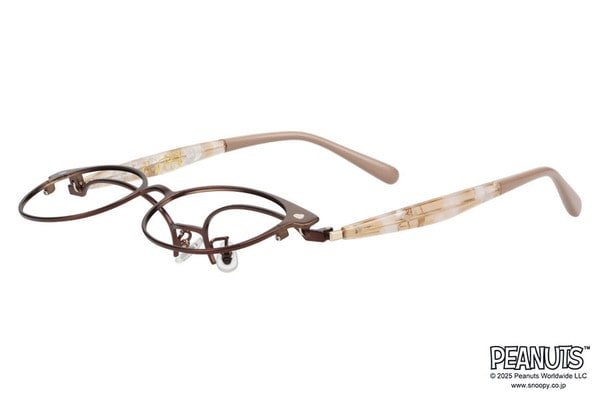 Zoff ボストン型 跳ね上げ式メガネ クリアブラウン PEANUTS Zoff│PEANUTS COLLECTION/FLIP UP(跳ね上げ式メガネ)（ZF252020