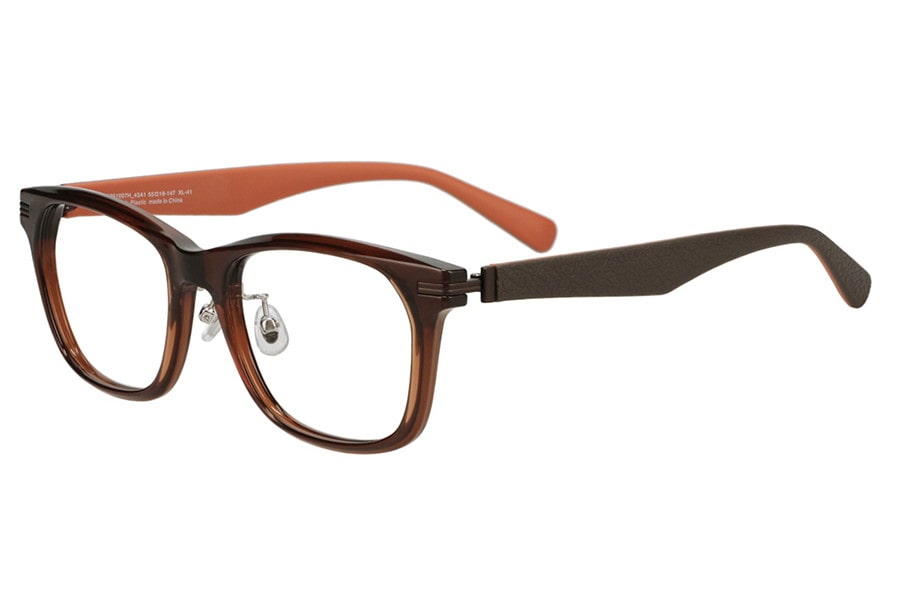 ラバーテンプルが特徴のウェリントン型メガネ