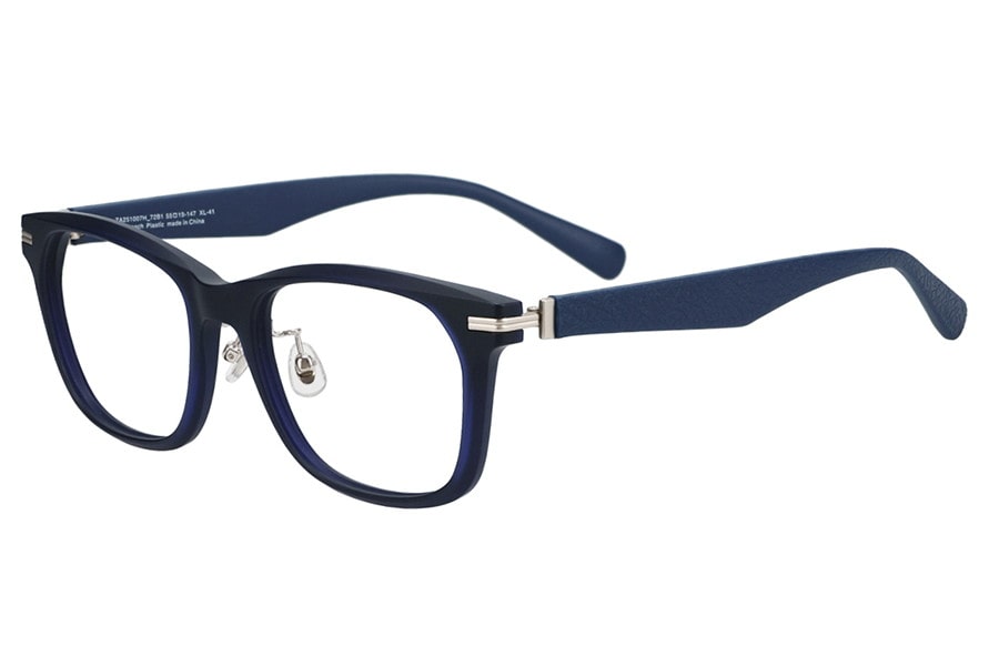 ラバーテンプルが特徴のウェリントン型メガネ