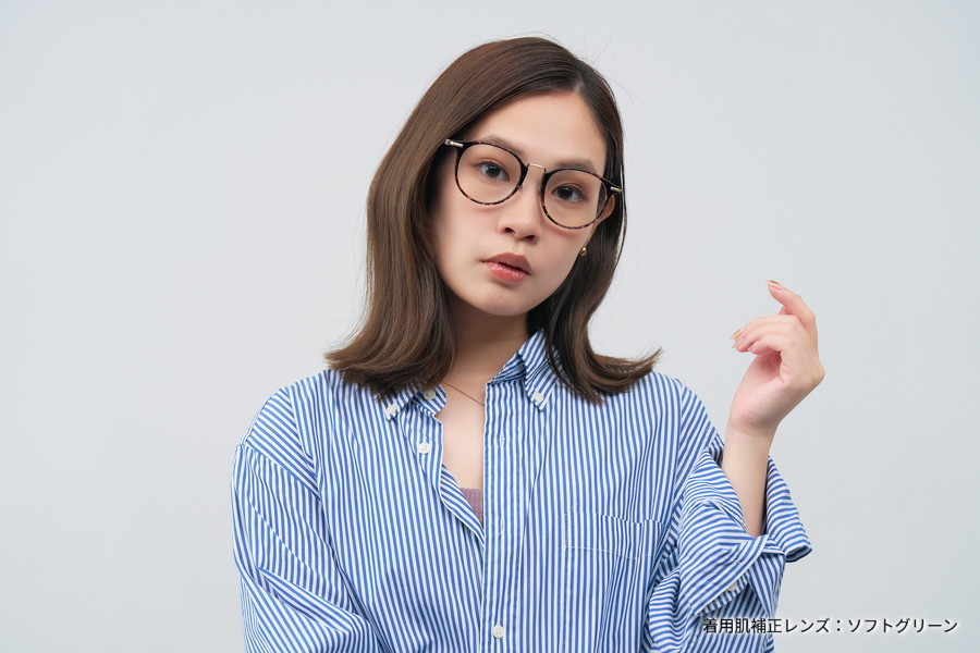 Zoff ゾフ　ラウンド型 中顔面短縮みえメガネ ブルーライトカット　度つき FASHION SPRING TREND[鼻高みえメガネ][中顔面短縮みえメガネ
