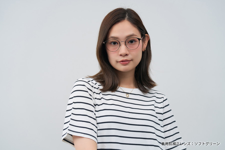 中顔面短縮メガネ Zoff ZK192001BG 43E1 度あり 目元に華やかさをプラスするメタルフレーム/CLASSIC[中顔面短縮みえ