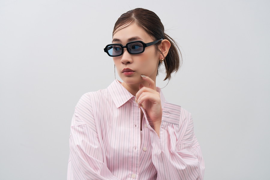 SUNCUTGlasses/トレンドの太縁ウェリントン型サングラス（ZH261G01