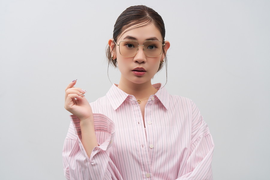 期間限定価格]SUNCUTGlasses/トレンドのウェリントン型メタル