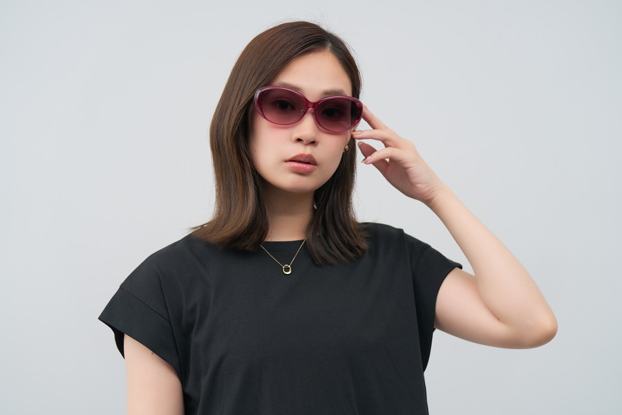 繊細な彫金が映えるボストン型コンビネーションフレーム/SUNCUTGlasses