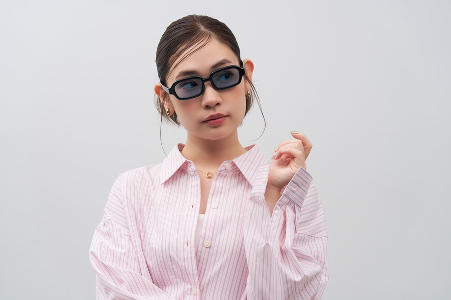 期間限定価格]SUNCUTGlasses/トレンドの太縁ウェリントン型サングラス