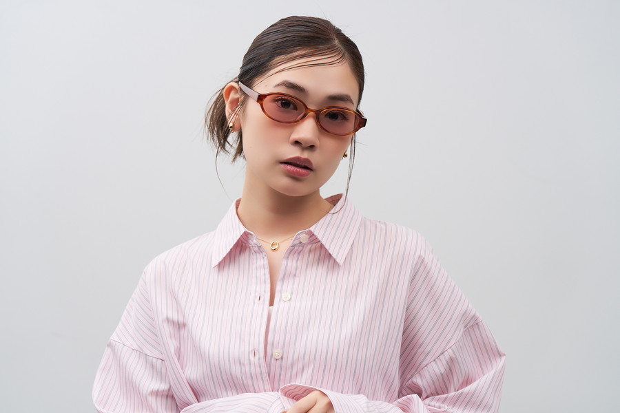 期間限定価格]SUNCUTGlasses/トレンドのオーバル型サングラス
