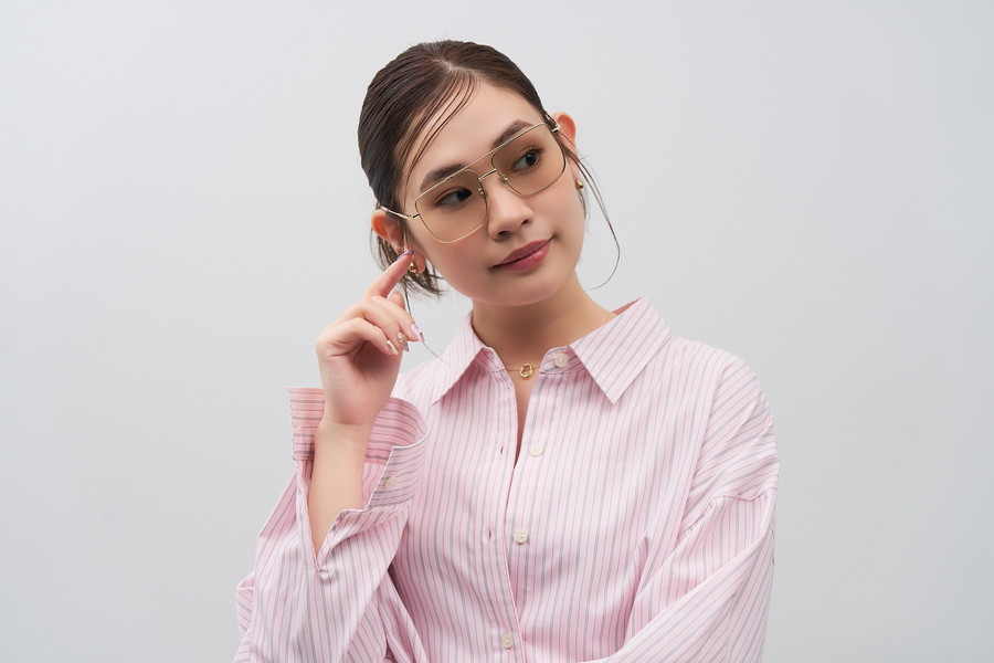 期間限定価格]SUNCUTGlasses/トレンドのウェリントン型メタル