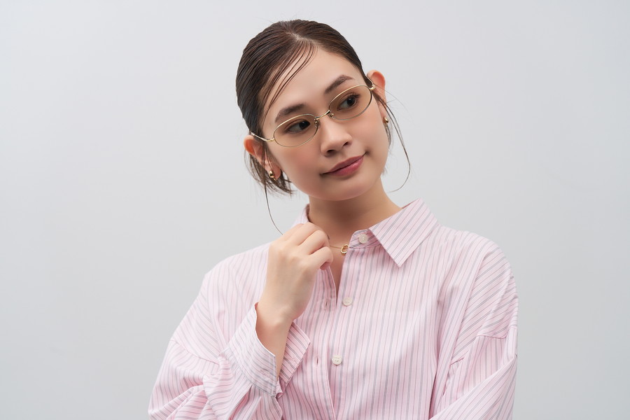 期間限定価格]SUNCUTGlasses/トレンドのオーバル型メタルサングラス