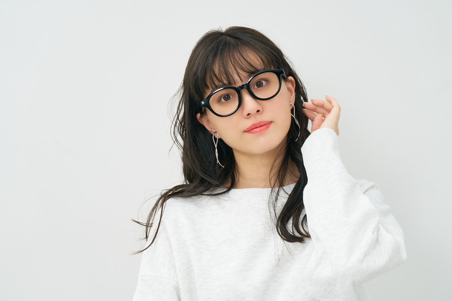[non-no掲載商品]かけるだけで存在感がある太縁メガネ