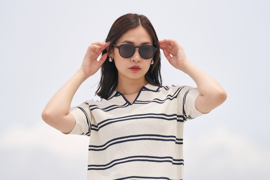 洗練された印象のボストン型サングラス/SUNCUTGlasses/UV100%CUT