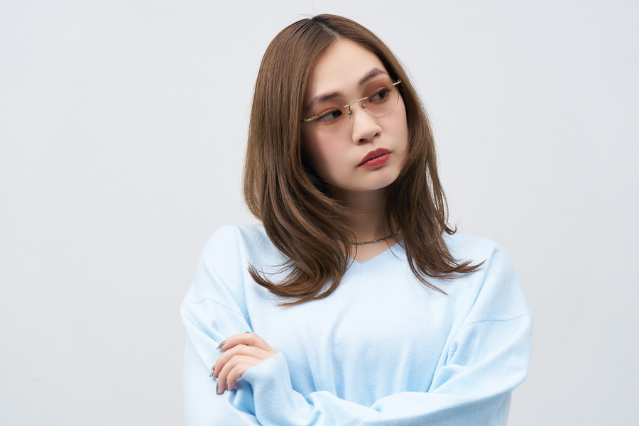 期間限定価格]SUNCUTGlasses/トレンドのリムレス ウェリントン型