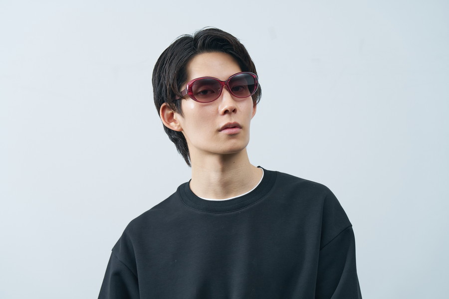 繊細な彫金が映えるボストン型コンビネーションフレーム/SUNCUTGlasses