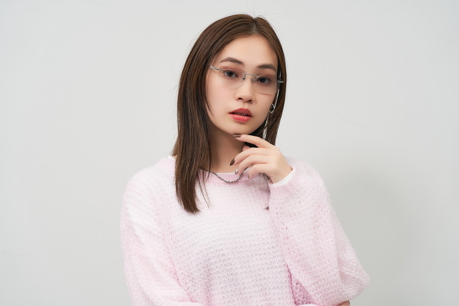 SUNCUTGlasses/トレンドのリムレス ウェリントン型サングラス