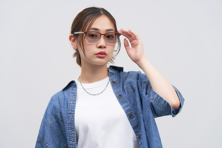 SUNCUTGlasses/UV100%CUT/トレンド感のあるレンズカラーのウェリントン