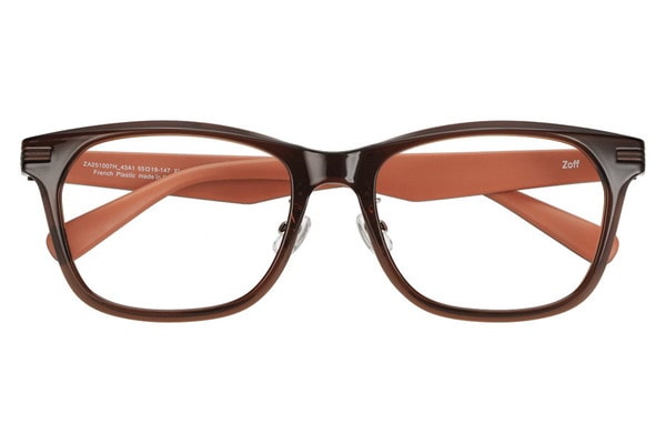 ラバーテンプルが特徴のウェリントン型メガネ