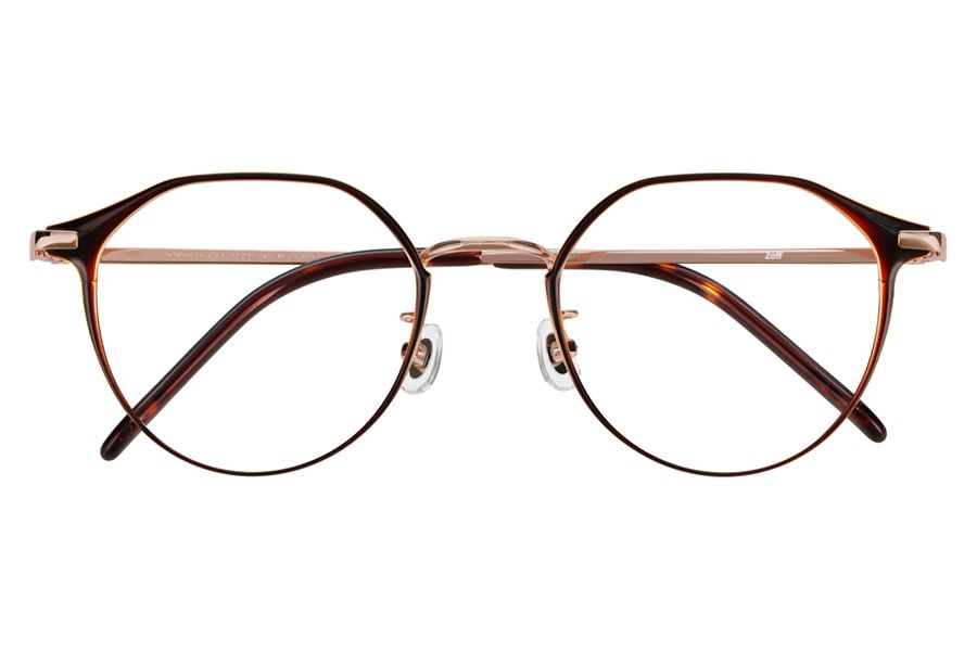 上品な印象のボストン型[中顔面短縮みえメガネ]